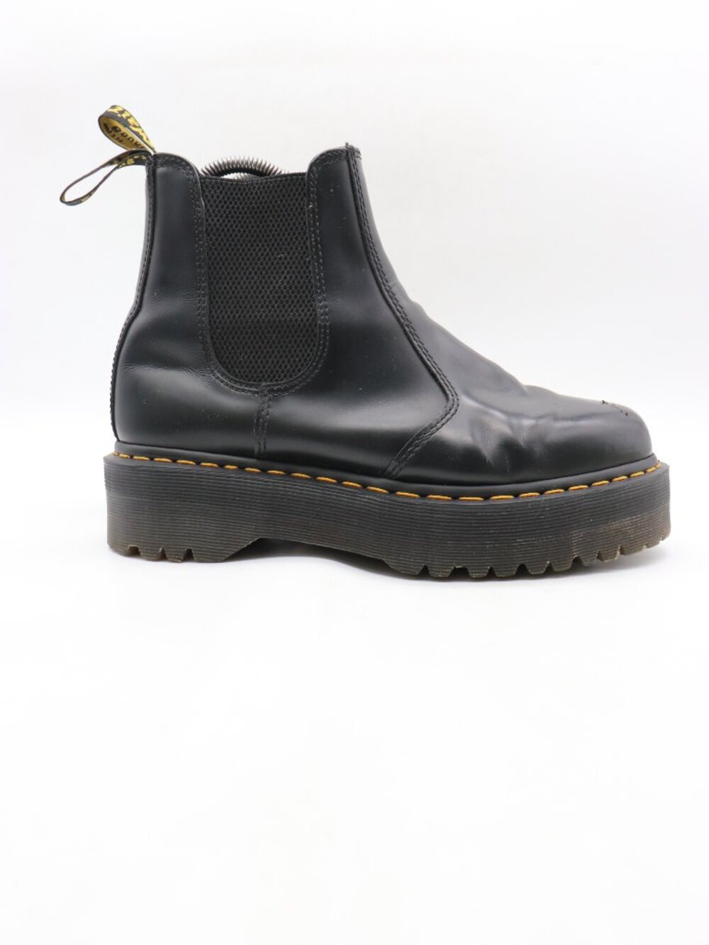 Doc Dr. Martens 2976 Quad Women's 10 Black Smooth Platform Chelsea Boots